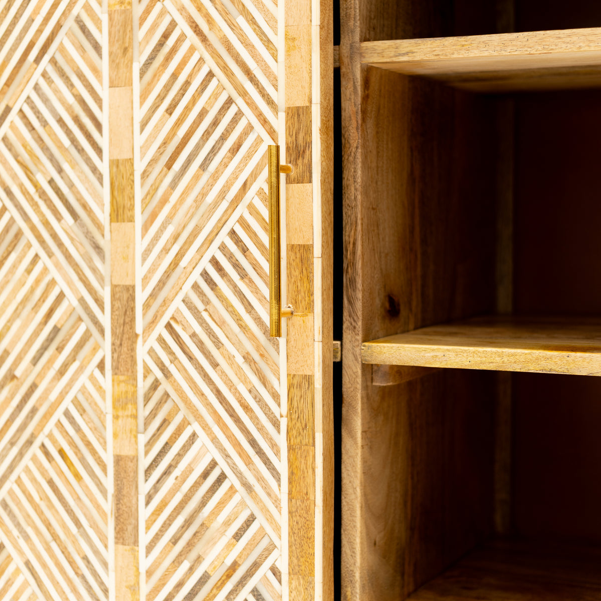Entwine Inlay Mango Wood Cabinet