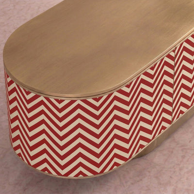 Veyra Chevron Inlay Media Console - Red