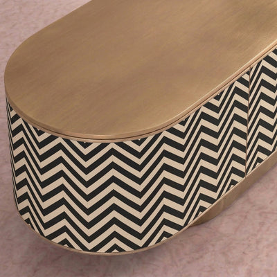 Veyra Chevron Inlay Media Console - Black