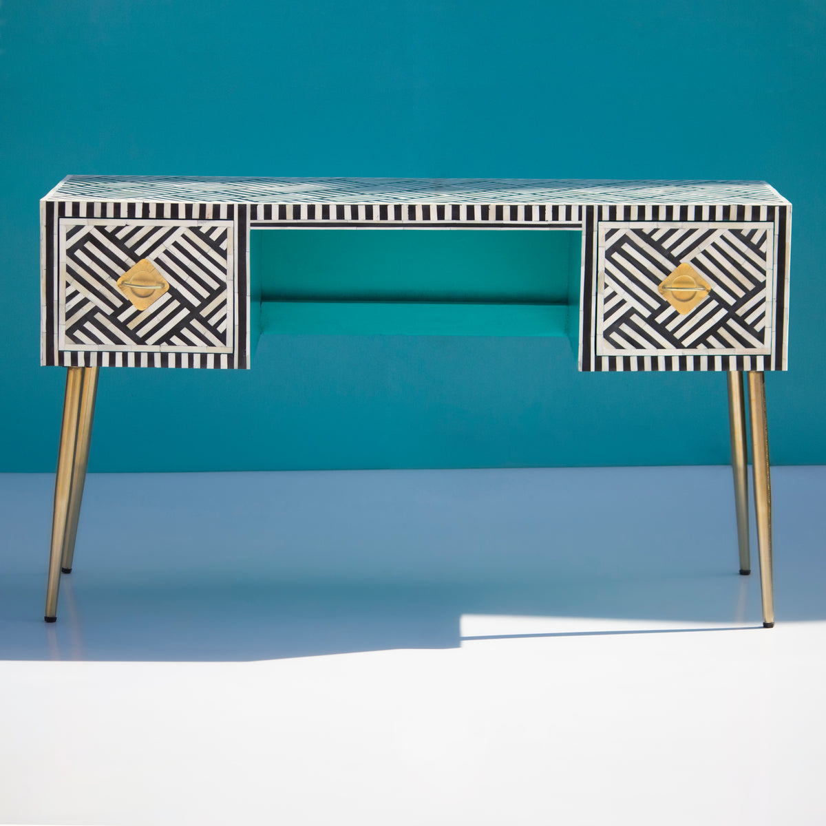Entwine Inlay Black Writing Desk