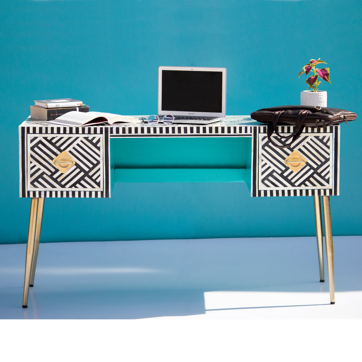 Entwine Inlay Black Writing Desk