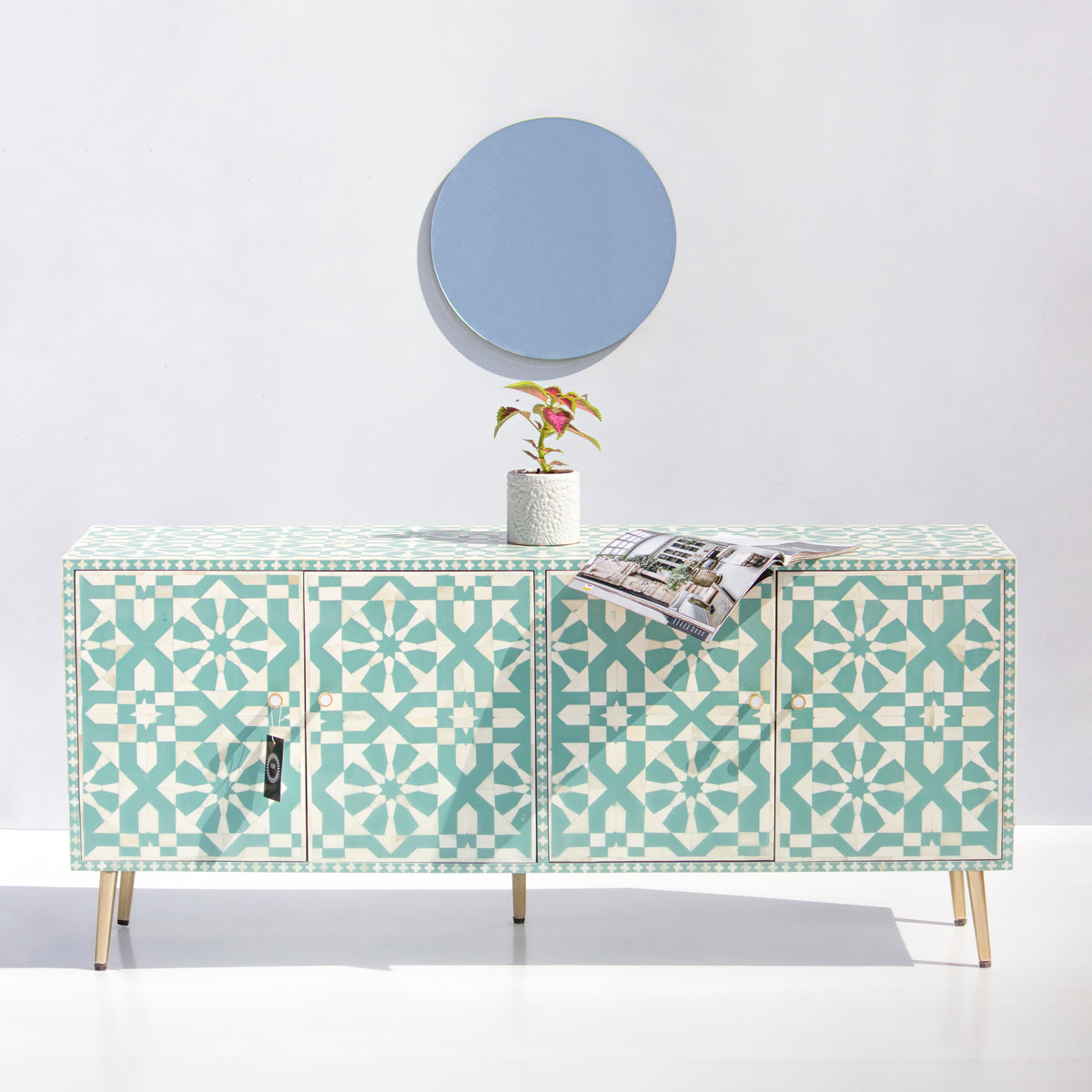 Moroccan Bone Inlay Media Console