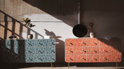 Eli Bone Inlay Nine-Drawer Dresser - Blue