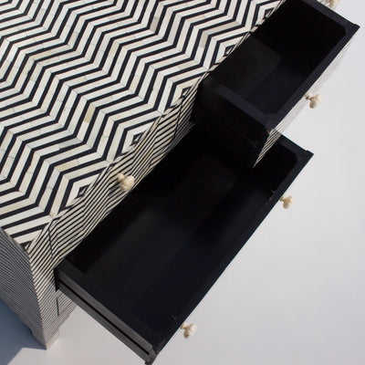 Veyra Chevron Inlay Nine Drawer Dresser