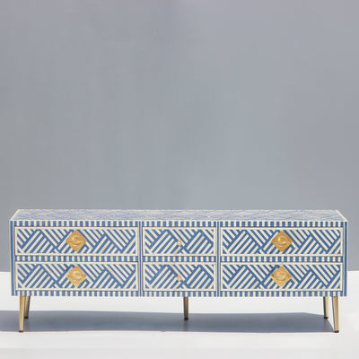 Entwine Bone Inlay Six Drawer Media Console