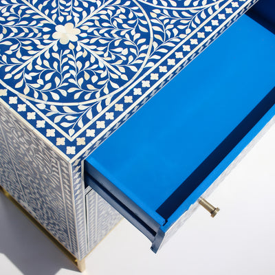 Arabesque Inlay Four-Door Buffet - Blue