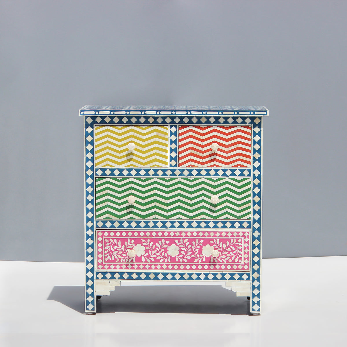 Veyra Inlay Four-Drawer Chest - Rainbow