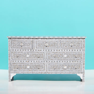 Arabesque Inlay Seven Drawer Dresser