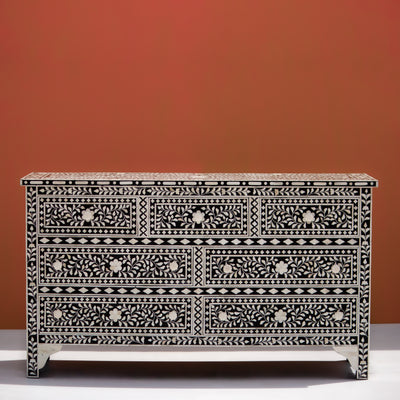 Arabesque Inlay Seven Drawer Dresser