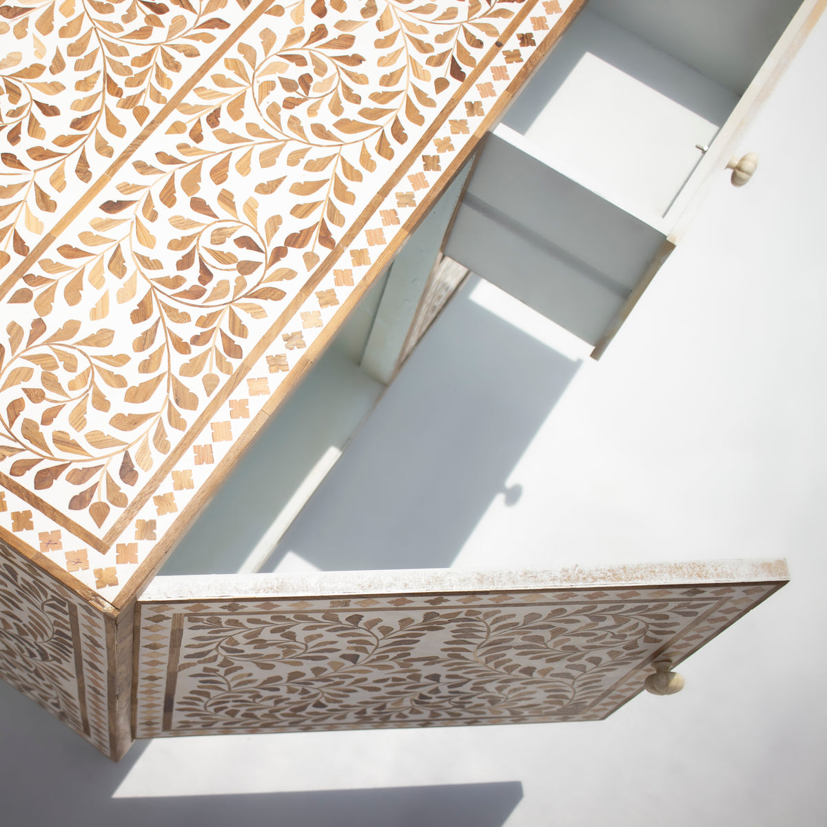 Arabesque Teak Wood Inlay Buffet