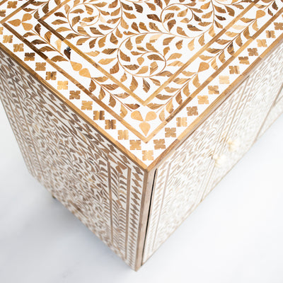 Arabesque Teak Wood Inlay Media Console