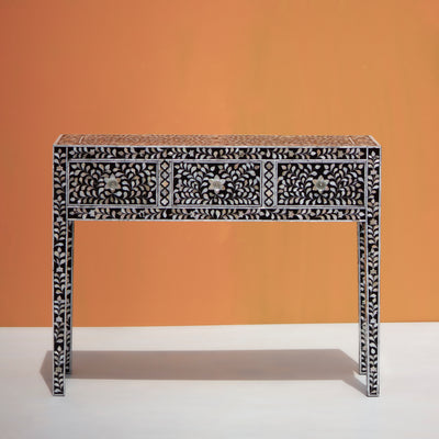 Arabesque Inlay Three-Drawer Console Table