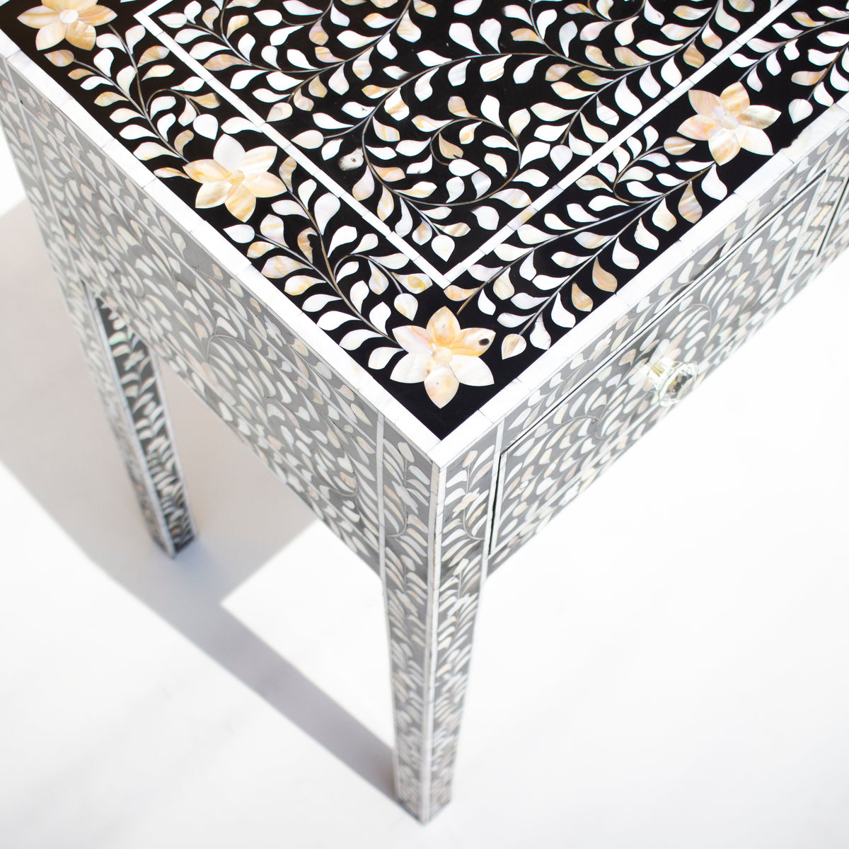 Arabesque Inlay Three-Drawer Console Table