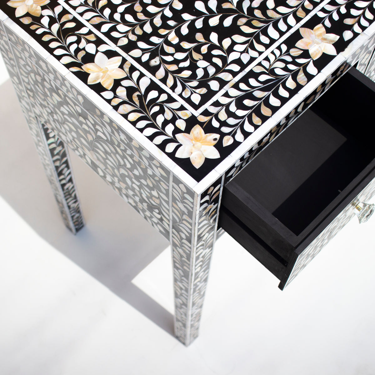 Arabesque Inlay Three-Drawer Console Table