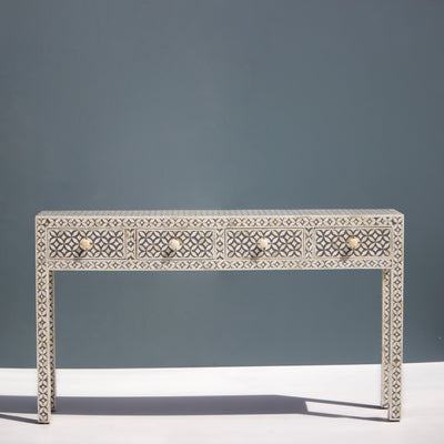 Tessera Inlay Four-Drawer Console Table
