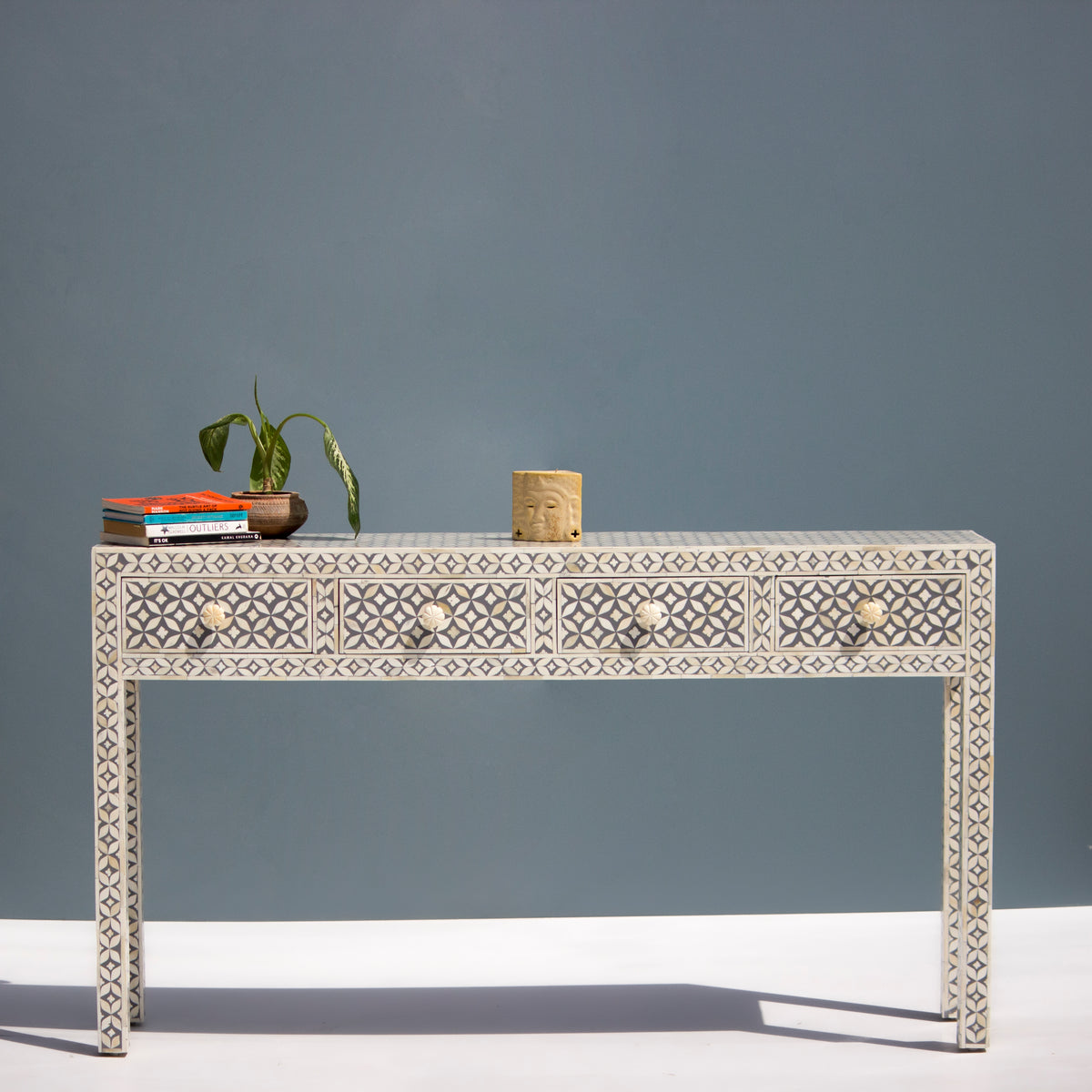 Tessera Inlay Four-Drawer Console Table