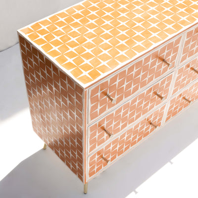 Pixel Starburst Bone Inlay Nine-Drawer Dresser