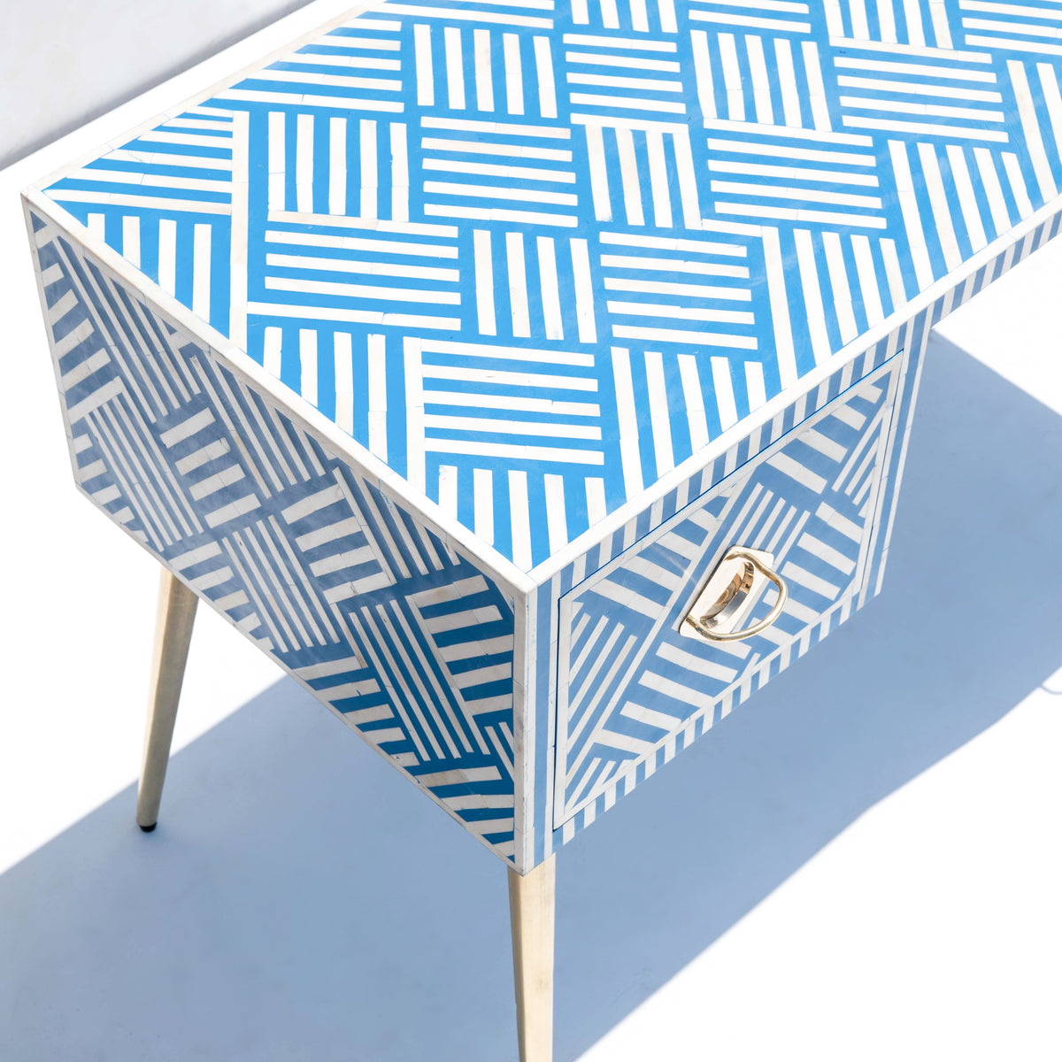 Entwine Inlay Blue Writing Desk