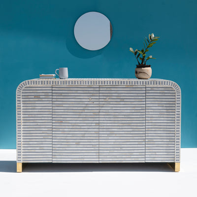 Riga Striped Inlay Four-Door Sideboard