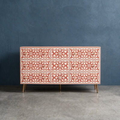 Moroccan Inlay Mint Green Nine Drawer Dresser