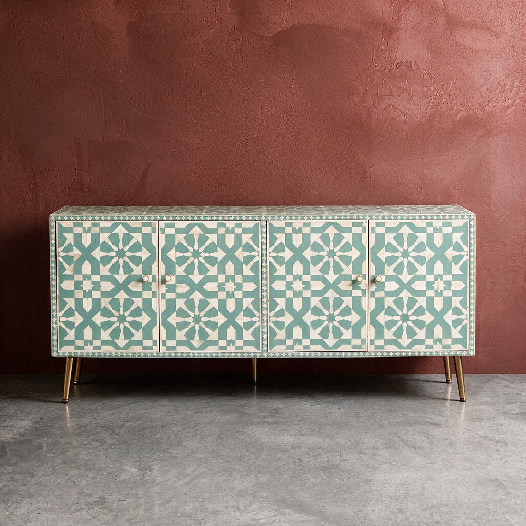 Moroccan Bone Inlay Media Console