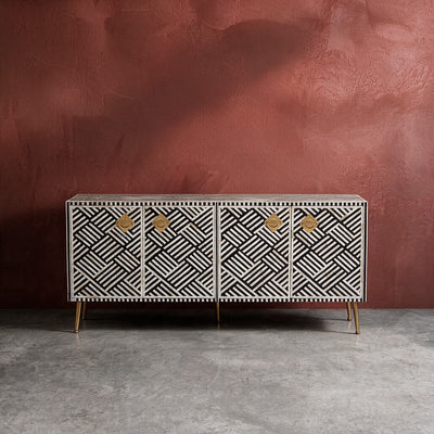 Entwine Inlay Four Door Black Media Console