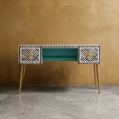Entwine Inlay Black Writing Desk