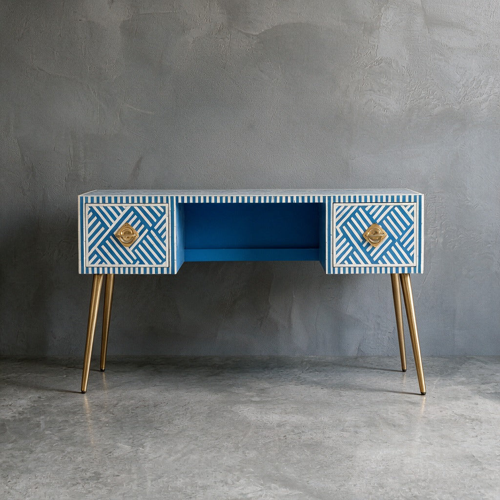 Entwine Inlay Blue Writing Desk