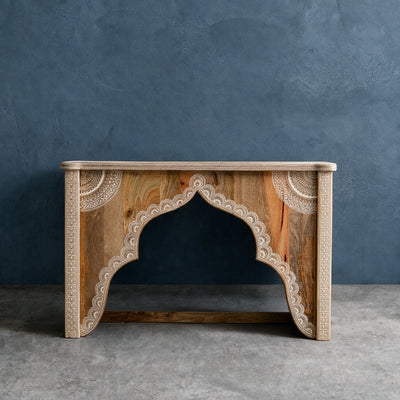 Hina Hand Painted Wooden Arch Console Table