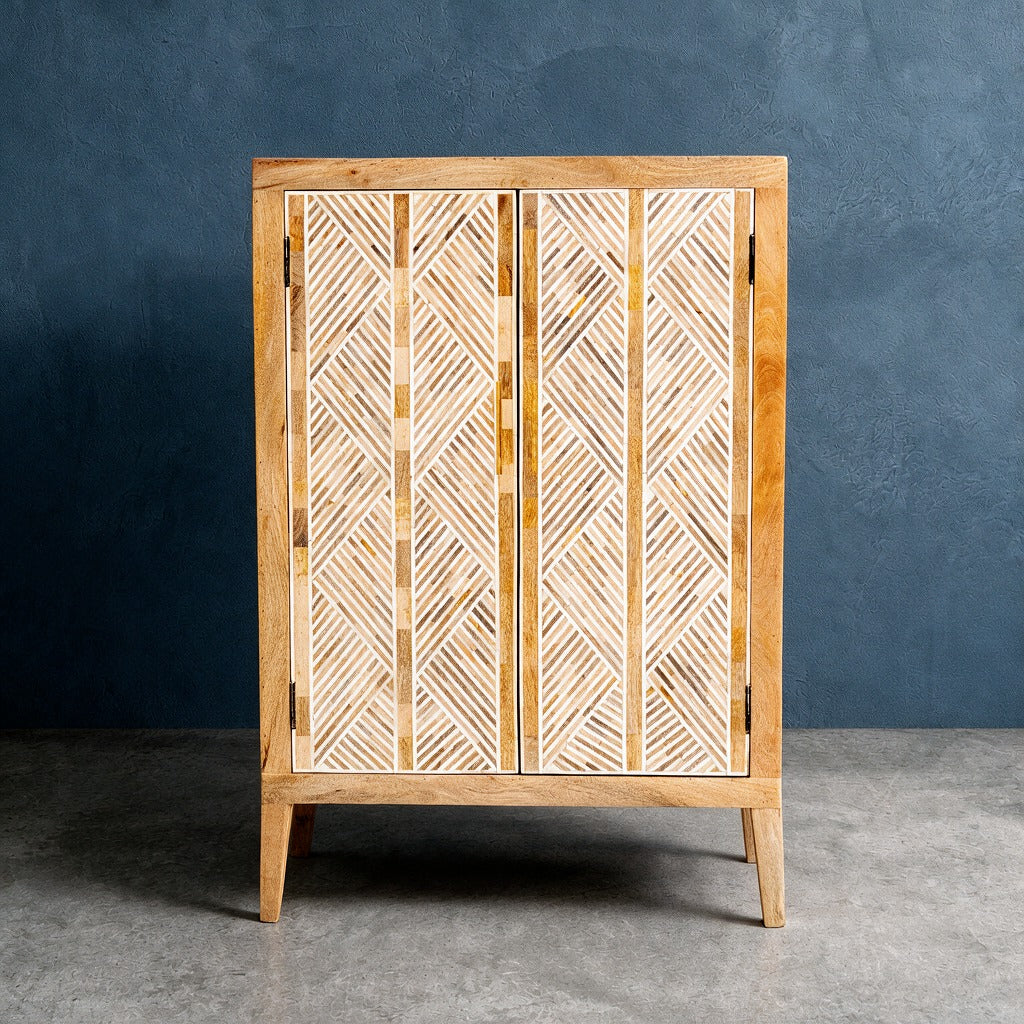 Entwine Inlay Mango Wood Cabinet