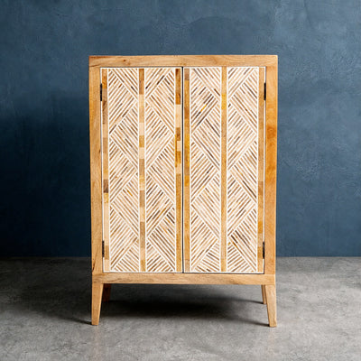 Entwine Inlay Mango Wood Cabinet