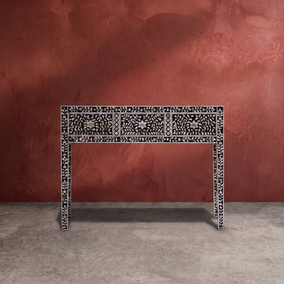 Arabesque Inlay Three-Drawer Console Table