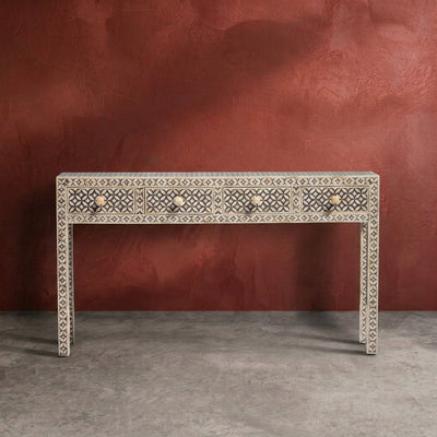 Tessera Inlay Four-Drawer Console Table