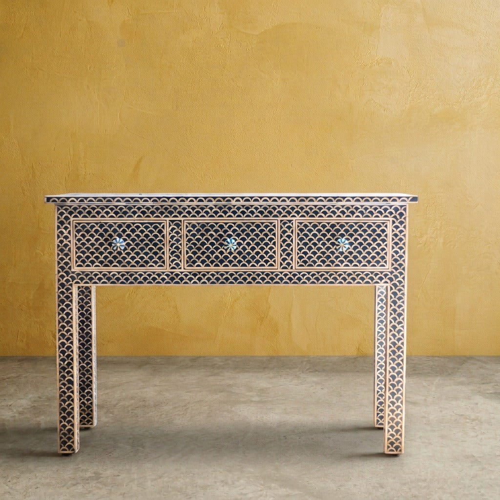 Tessera Fish Scale Inlay Console Table